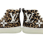 Louis Vuitton Stellar Line Sneakers Shoes Harako Leather Brown White — view 9