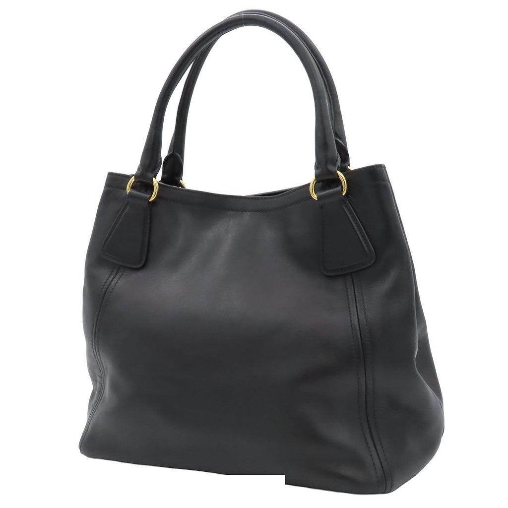 Prada 2-Way Shoulder Bag Black Calfskin Letter Ring Logo — view 2