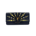 Louis Vuitton Portefeuille Capucines Leather Black Wallet Gold