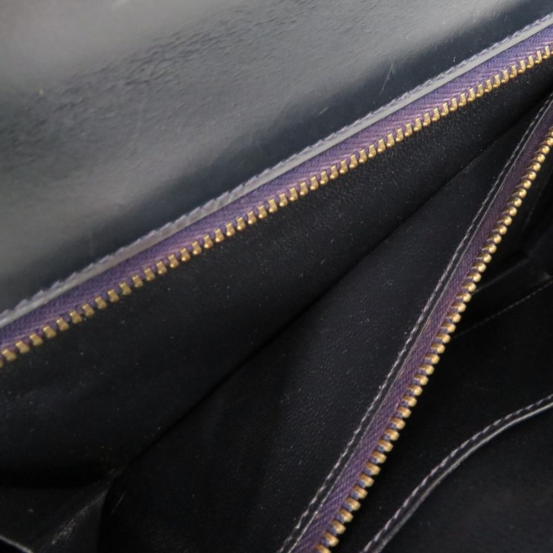 Hermes Tassel Vintage Box Calf Navy Gold Hardware 00 Shoulder Bag — view 8