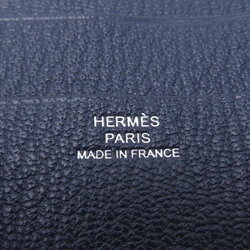 Hermes Trifold Chevre Navy Wallet — view 8