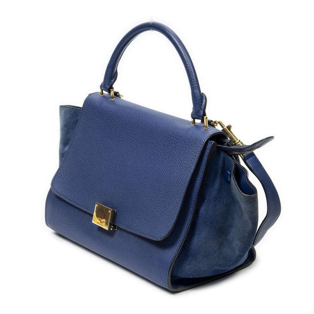 Celine Small Medium Swing Royal Blue Grain Calfskin Leather Shoulder Bag — view 2