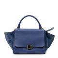 Celine Small Medium Swing Royal Blue Grain Calfskin Leather Shoulder Bag