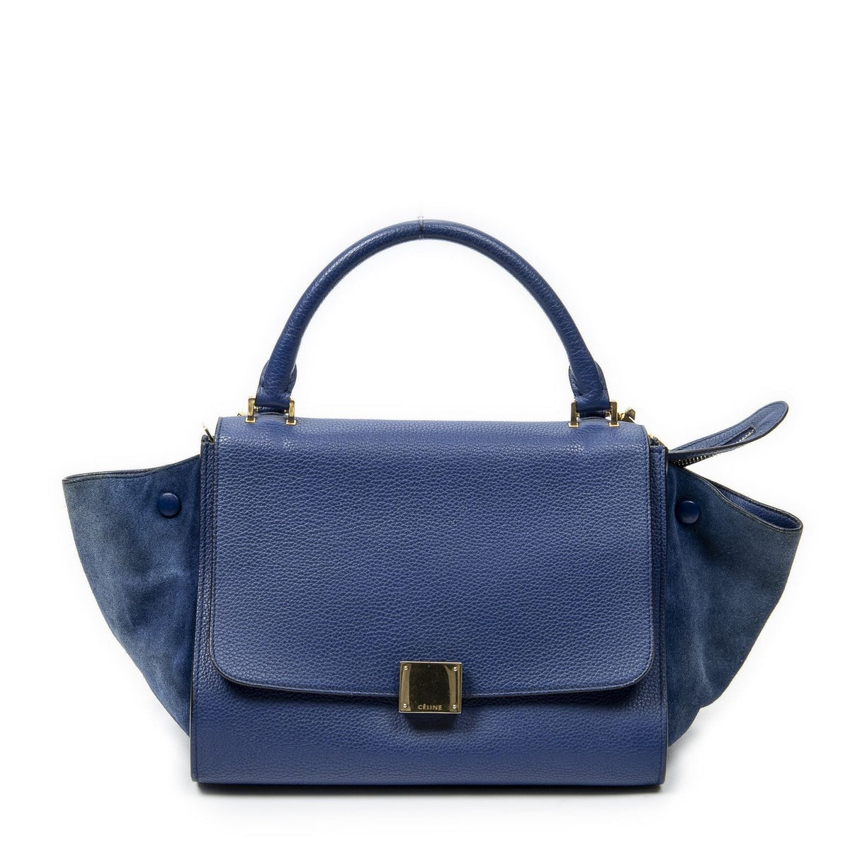 Celine Small Medium Swing Royal Blue Grain Calfskin Leather Shoulder Bag