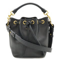 Saint Laurent Paris YSL Yves Emmanuel Bucket Bag 2-Way Shoulder Leather Black