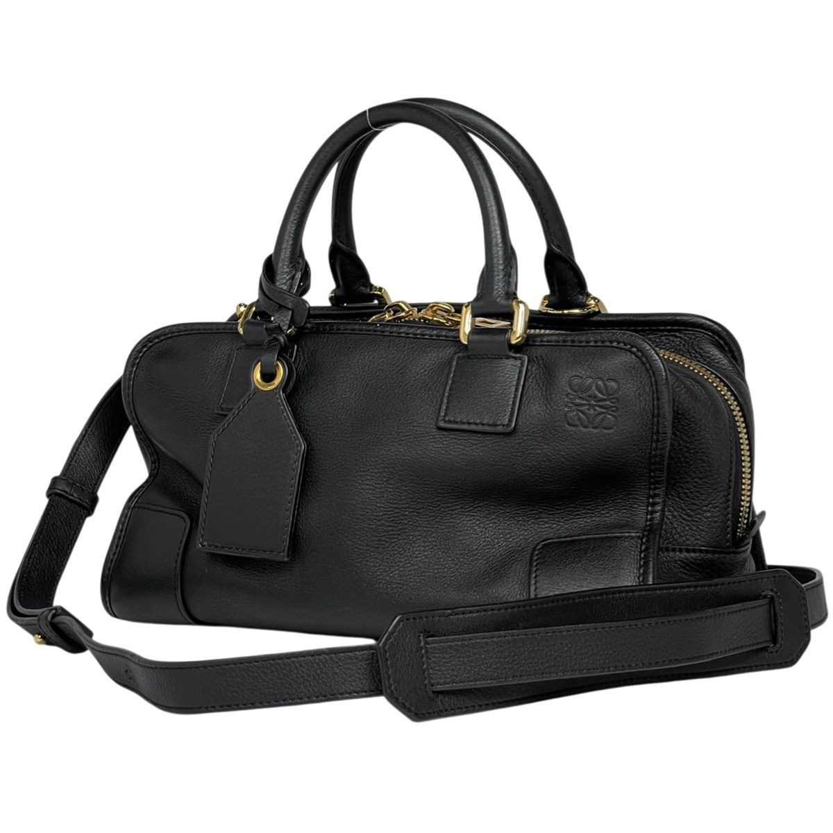 Loewe Amazona 28 2-Way Shoulder Bag Anagram Leather Black