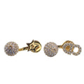 Dior Earrings Clair D Lune Gold Metal Rhinestone