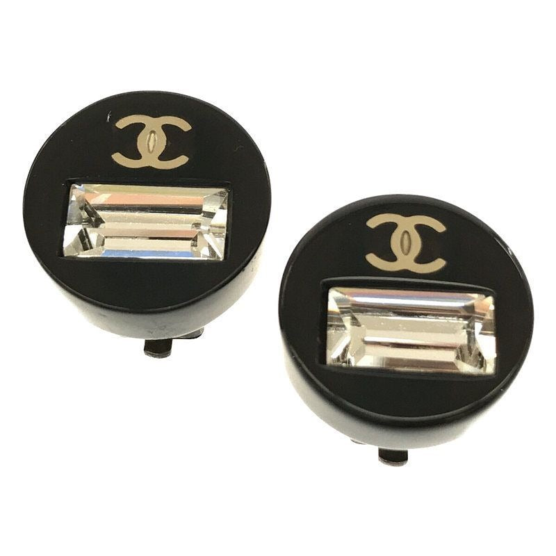 Chanel Logo Coco Mark Earrings Storage Black — view 2