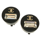 Chanel Logo Coco Mark Earrings Storage Black