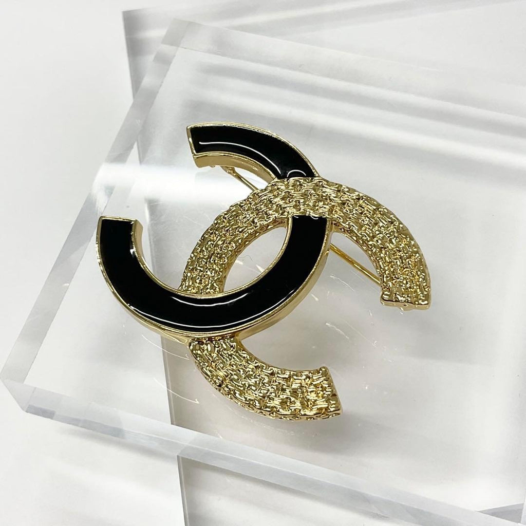 Chanel Brooch Coco Mark Black