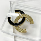 Chanel Brooch Coco Mark Black