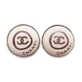 Chanel Vintage Circle CC Logo Earrings Round