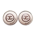 Chanel Vintage Circle CC Logo Earrings Round