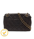 Chanel Chain Shoulder Bag Lambskin Gold Quilted