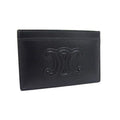 Celine Triomphe Leather Card Case Password Regular Era Black
