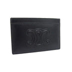 Celine Triomphe Leather Card Case Password Regular Era Black