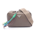 Prada Shoulder Bag Vitello Daino Gray Leather Trick