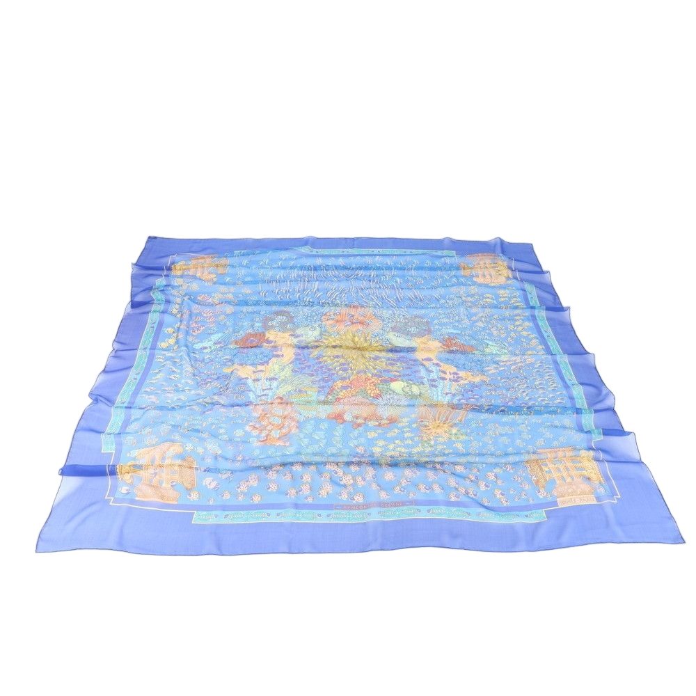 Hermes Carre Jean 140 Rencontre Oceane Atlantic Encounter Silk Scarf
