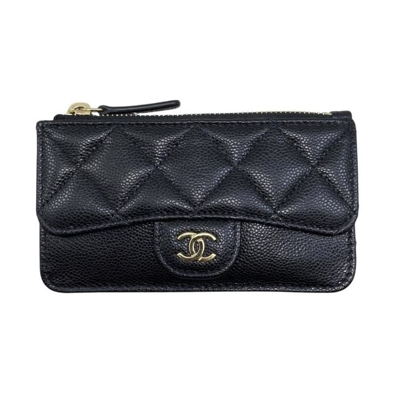 Chanel Coin Case Classic Zip Fragment Ap2570 Quilted Caviar Leather Coco
