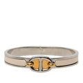 Hermes Mini Click Chaine D'ancre PM Bangle Silver Ivory Gold Metal Enamel