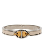 Hermes Mini Click Chaine D'ancre PM Bangle Silver Ivory Gold Metal Enamel