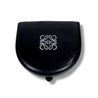 Loewe Anagram Logo Coin Case Purse Leather Black