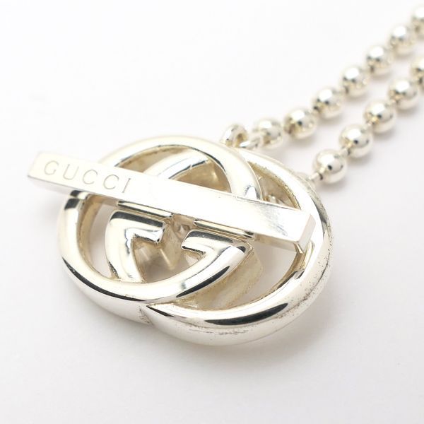 Gucci Interlocking G Necklace Silver AG 925 Ball Chain Double — view 3