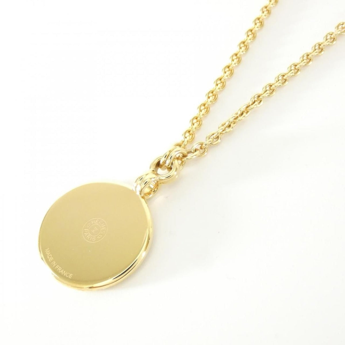 Hermes Op'H Medaille PM Necklace Jaune — view 3