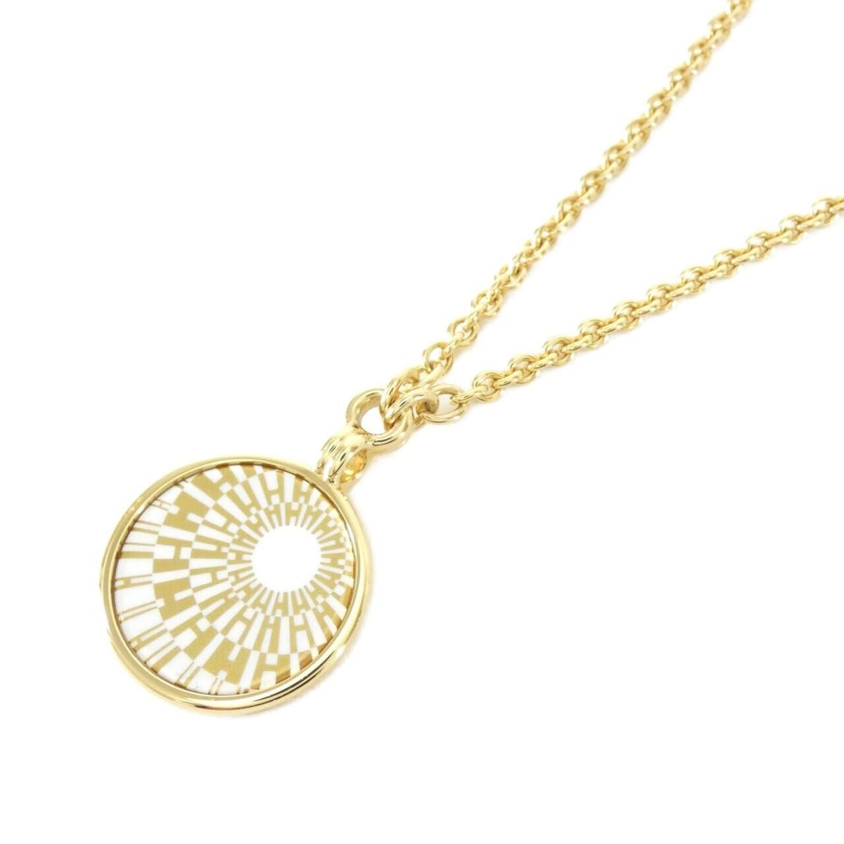 Hermes Op'H Medaille PM Necklace Jaune