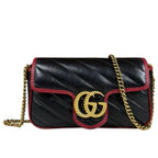 Gucci Super Mini Bag GG Marmont Leather Black