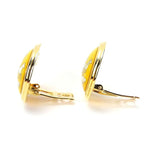 Hermes Earrings Emile Yellow Gold Cloisonne GP Plating Accessories Jewelry Small