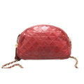 Chanel 0 Quilted Fringe GD Leather Chain Shoulder