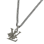 Louis Vuitton Pendant Monogram Low Necklace Metal Silver