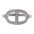 Hermes Chaine D'ancre Contour MM 53 no 13 B Ring 18Kwhite Gold Diamond