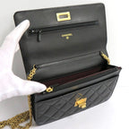 Chanel Quilted 2.55 Chain Wallet Aged Calfskin Antique Gold Hardware — view 5