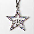 Chanel Star Motif Coco Mark CC Chrome Silver Rhinestone