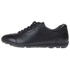 Prada Logo Leather Lace Up Low Cut Shoes Black