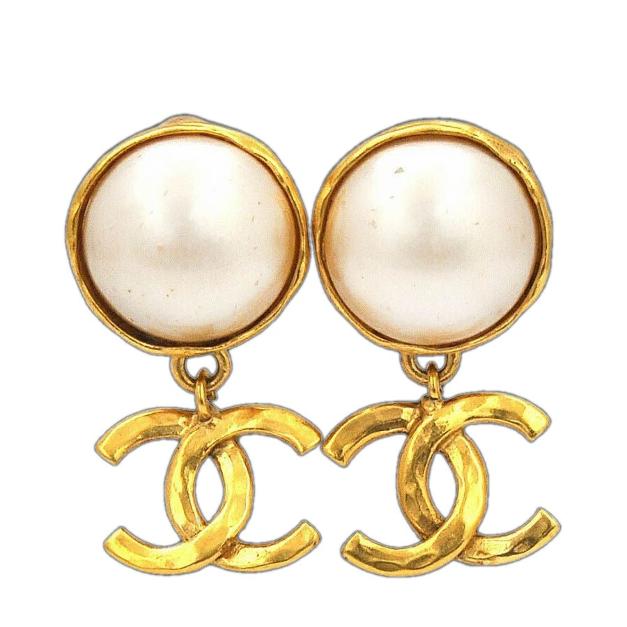Chanel Earrings Gold CC Logo