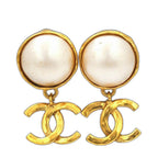 Chanel Earrings Gold CC Logo
