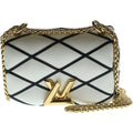 Louis Vuitton Maltage Twist Lock Leather White Black Shoulder Bag