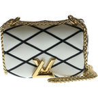 Louis Vuitton Maltage Twist Lock Leather White Black Shoulder Bag
