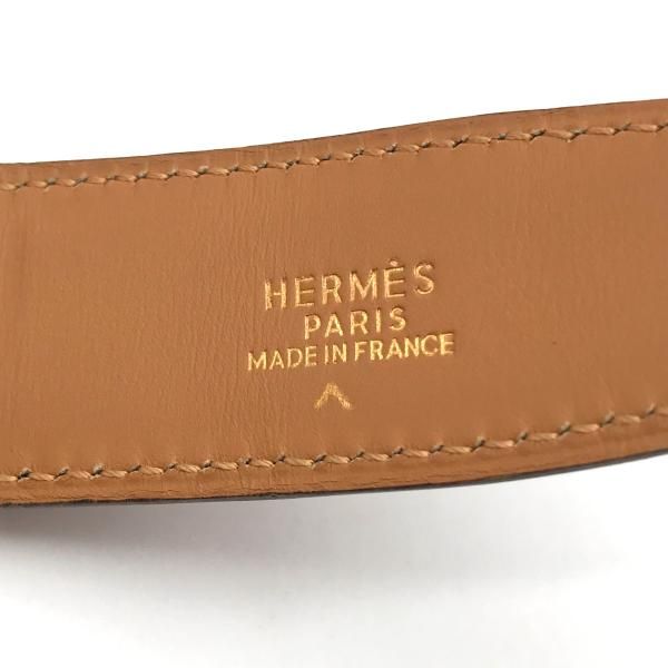 Hermes Constance Croco Porosus Buckle Belt Shikaku Red Gold — view 7