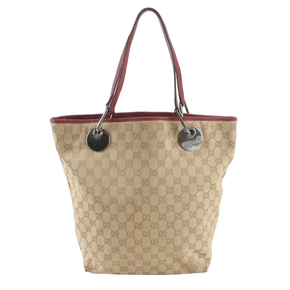 Gucci GG Canvas Leather Tote Shoulder Hand