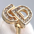 Dior CD Logo Gold Plated and Rhinestone Earrings 5.0 — view 7