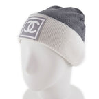 Chanel Coco Mark Sport Line Wool Silk Cashmere White Knit Cap