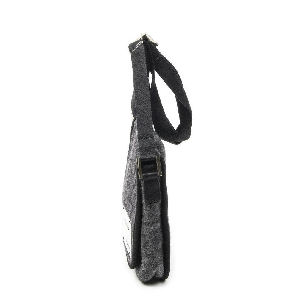 Fendi Mini Faux Crossbody Dark Grey Black Zucca Cowl Canvas Gray — view 3