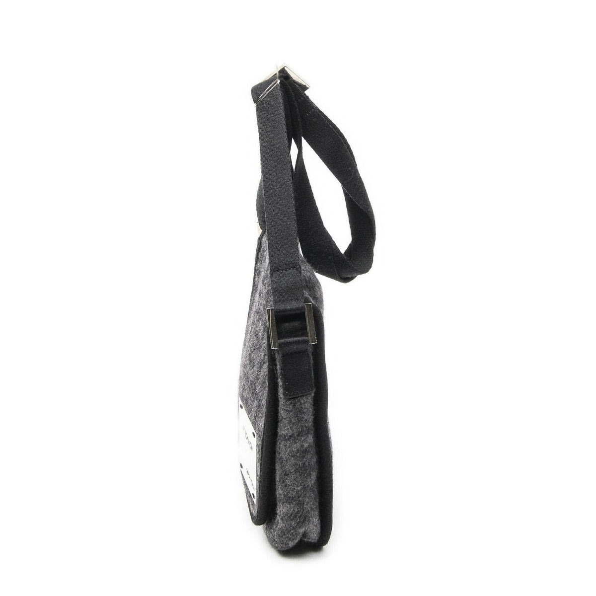 Fendi Mini Faux Crossbody Dark Grey Black Zucca Cowl Canvas Gray — view 3