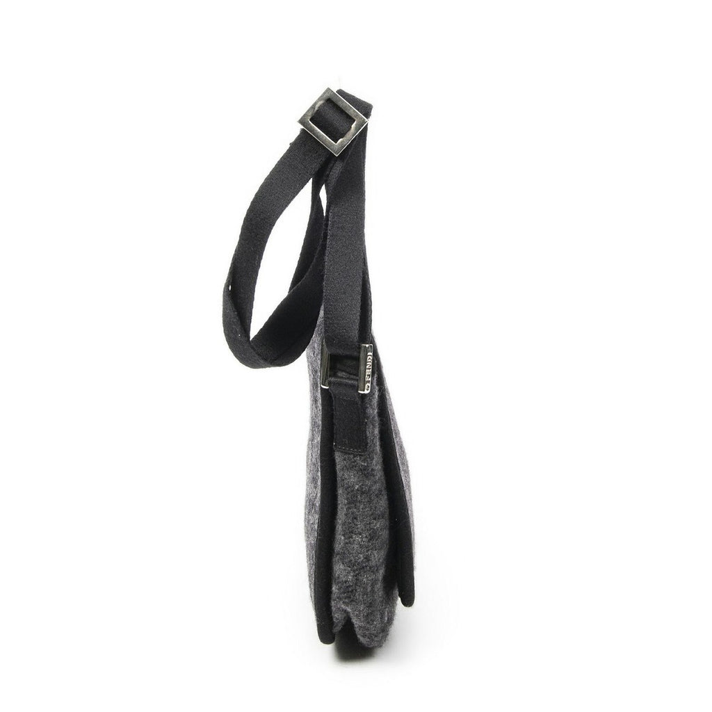 Fendi Mini Faux Crossbody Dark Grey Black Zucca Cowl Canvas Gray — view 4