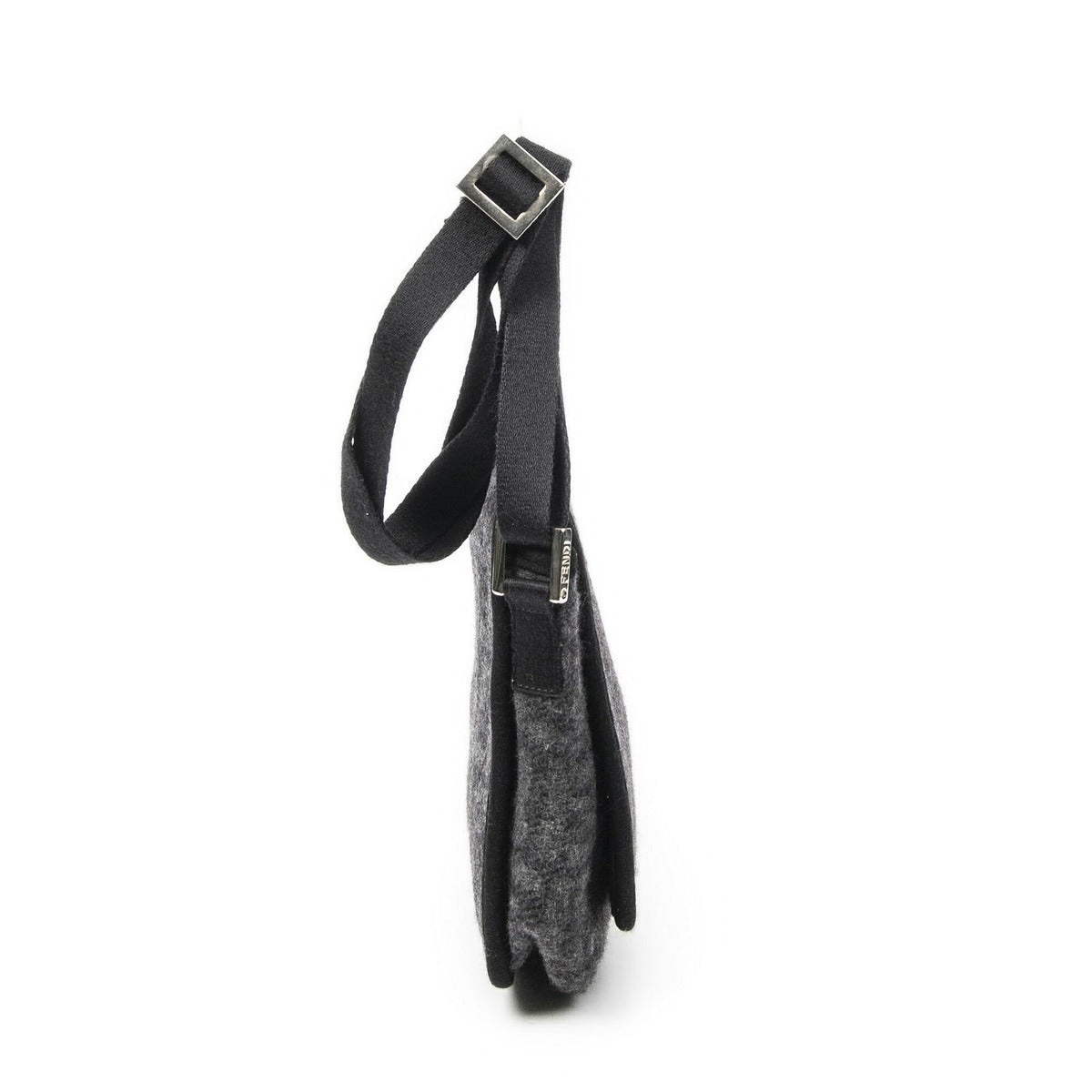 Fendi Mini Faux Crossbody Dark Grey Black Zucca Cowl Canvas Gray — view 4