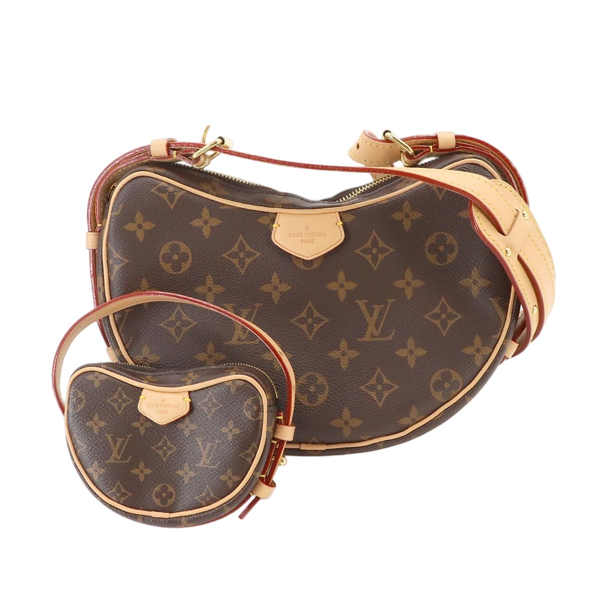 Louis Vuitton Monogram Croissant Shoulder Bag Brown Gold